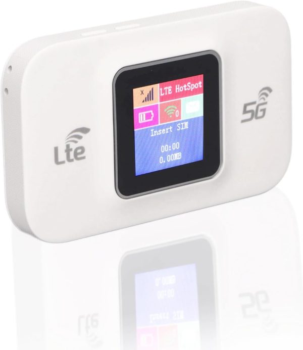 Portable WiFi, 300mbps 4g LTE Mobile Hotspot, Hotspot Device with Sim Card Slot, Portable WiFi Hotspot for Travel, Mini Smart Pocket Router Built in 3000mah Lithium Battery